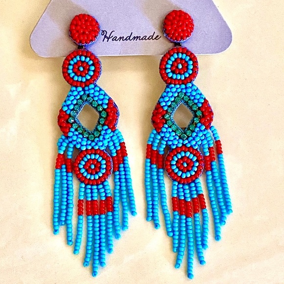 🌺🎉HP🎉🌺 NWT Deepa Gurnani Beaded Chandeliers - Picture 4 of 16